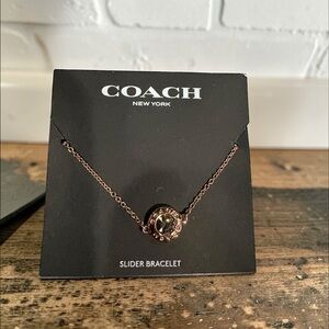 Coach Rose Gold Open Circle Slider Bracelet NWT